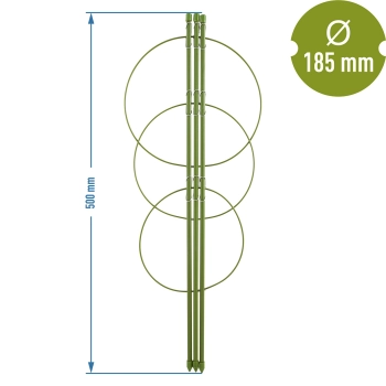 Podpora pierścieniowa do roślin 3 pierścienie 0,5m