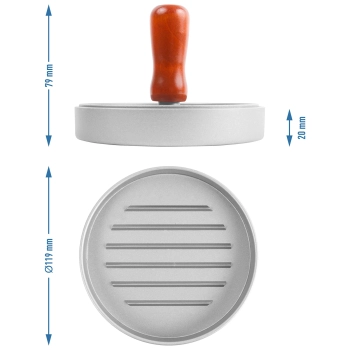 Prasa do hamburgerów - aluminiowa, średnica 12 cm