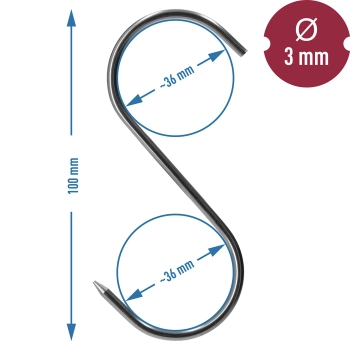 Haki do wędzarni - tradycyjne 3 mm x 100 mm 5 szt.