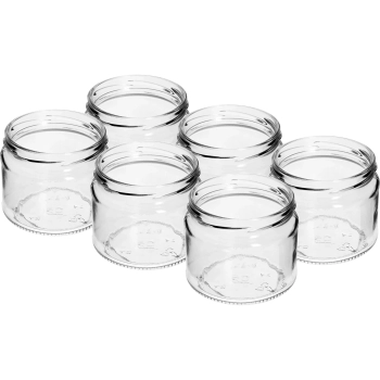 Słoik niski 330 ml - z zakrętką kolorową fi 82/6, 6szt.