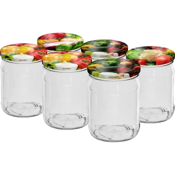Słoik TO 500 ml z kol. zakrętką fi82/6