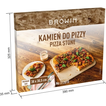Kamień do pizzy prostokątny, wykonany z kordierytu, - 38 x 30,5 cm