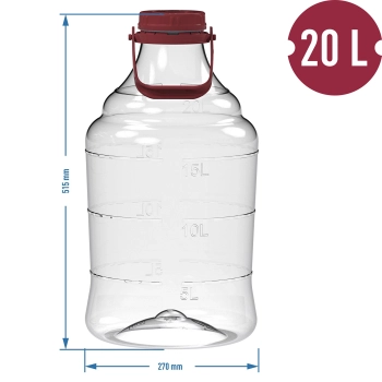 Balon do wina lekki, nietłukący z uchwytem, 20 L