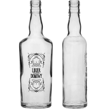Butelka 0,5 L z zakrętką i nadrukiem Likier domowy - 4 szt.