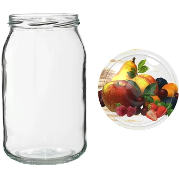 Słoik TO 900 ml z kolorową zakrętką fi82/6 - 6szt.