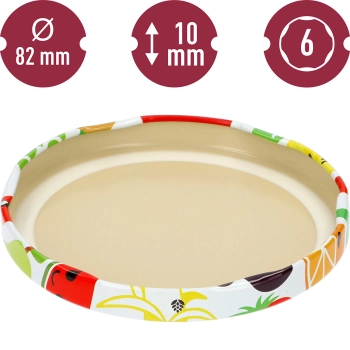 Zakrętka fi 82/6 owoce - 10 szt.