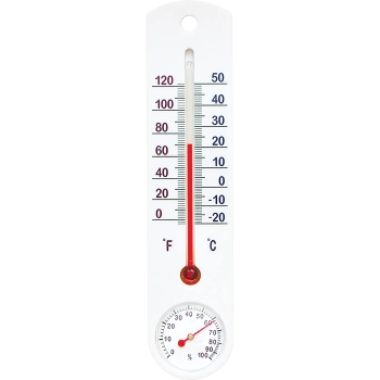 Termometr uniwersalny biały z higrometrem (-20C do +50C) 25cm