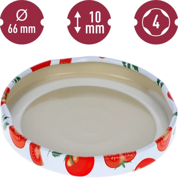 Zakrętka fi 66/4 w pomidory - 10 szt.