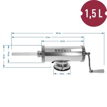 Nadziewarka pozioma 1,5 kg z silikonowym tłokiem