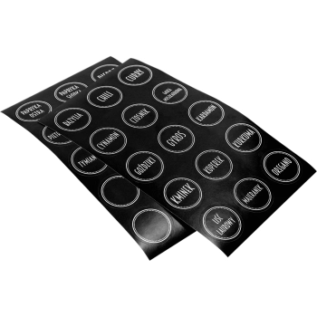 Zestaw 12 x słoik 150 ml + 30 etykiet do oznaczania przypraw