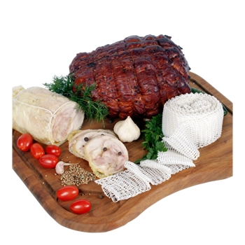 Siatka wędliniarska o wymiarach 22 cm x 4 m, z wytrzymałością termiczną do 220C