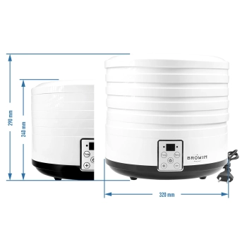 Suszarka do grzybów, owoców, warzyw i ziół z regulacją temp, 500W