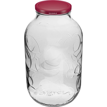 Słoik 5 L z ornamentem zakrętka bordo fi 100