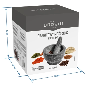 Granitowy moździerz kuchenny z tłuczkiem