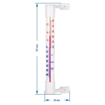 Termometr zewnętrzny biały (-50C do +50C) 18cm