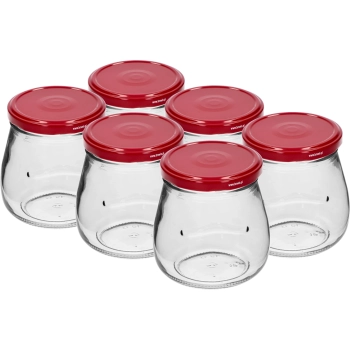 Słoik twist-off 500 ml "Odwrócona Amfora" z bordową zakrętką fi 82/6, 6 szt.