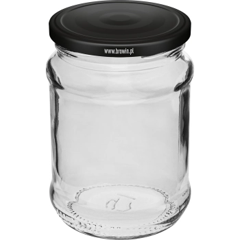 Słoik 250 ml fi 66/4 zakrętka czarna - 6 szt.