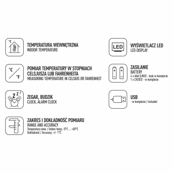 Elektroniczny zegar z termometrem