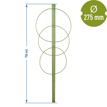 Podpora pierścieniowa do roślin 3 pierścienie 0,7m