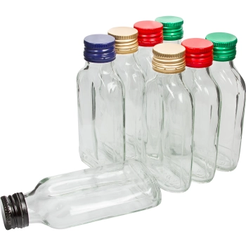 Butelka na nalewki piersiówka 100 ml+ zakrętka 8 szt.