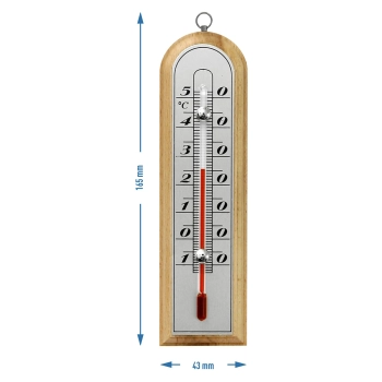 Termometr pokojowy ze srebrną skalą (-10C do +50C) 16cm mix