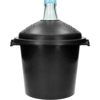Balon szklany do wina 10 L - w koszu z tworzywa
