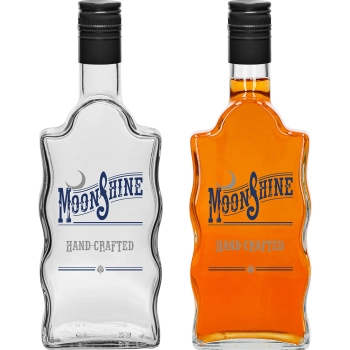 Butelka Klasztorna 0,5 L z zakrętką i nadrukiem 2-kolorowym Moonshine - 4 szt.