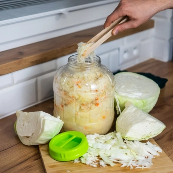 Nietłukący, wielofunkcyjny słoik do kiszenia + szczypce, 5 L