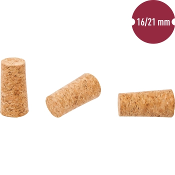 Korek nat. stożk. fi16/21mm - aglomer. - 100szt.