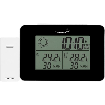 Stacja pogodowa RCC – elektroniczna, bezprzewodowa, podświetlana czujnik, czarna
