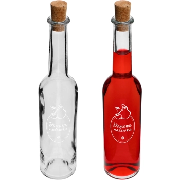 Butelka 350 ml z korkiem, nadruk Domowa nalewka