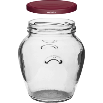 Słoik Amfora 580 ml (fi 82) z zakrętką bordo 6 szt