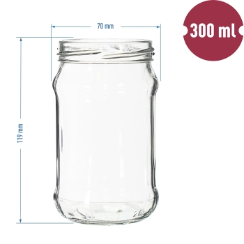 Słoik TO 300 ml fi 66 - zgrzewka 12 szt.