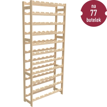 Regał drewniany na wino - 77 butelek