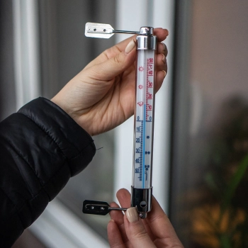 Termometr zewnętrzny z metalową oprawą (-50C do +50C) 20cm