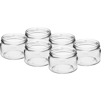 Słoik niski 200 ml - z czarną zakrętką fi 82/6, 6szt.