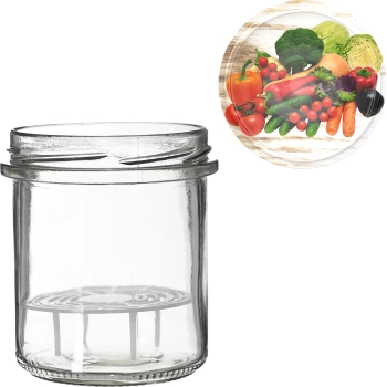 Słoik 350 ml z zakrętką i dociskiem - 6 szt.