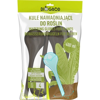 Kule nawadniające do roślin, czarne przezroczyste, 400 ml, 4 szt.