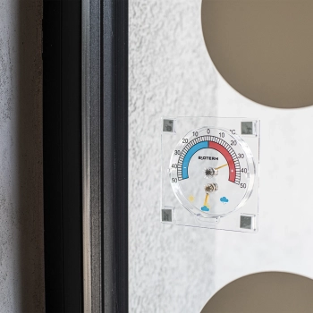 Termometr uniwersalny z higrometrem transparentny, samoprzylepny (-50C do +50C)
