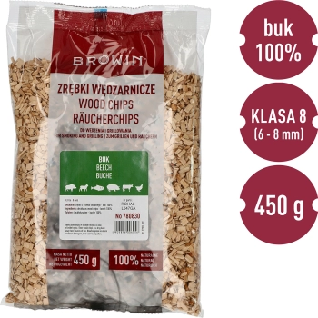 Zrębki do wędzenia/grillowania, buk, 450 g, kl. 8