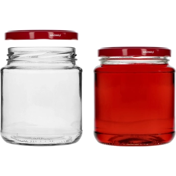 Słoik twist-off, grubasek 580 ml z bordową zakrętką fi82/6, 6 szt.