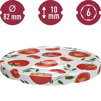 Zakrętki fi 82/6 pomidory - 10 szt.