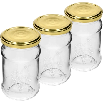 Słoik TO 300 ml z nadrukiem - mix owoców i zakrętką fi66/4 - 3 szt.