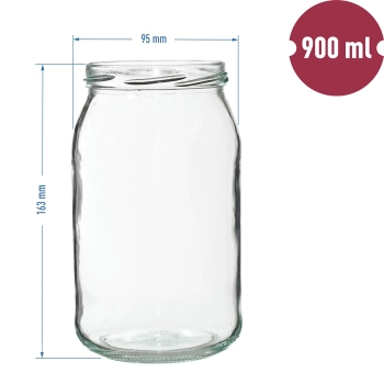 Słoik TO 900 ml z zakrętką złotą fi 82/6 - 6 szt.
