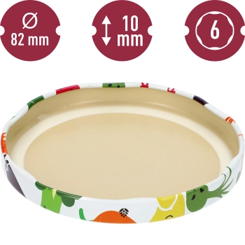 Zakrętka fi 82/6 warzywne minki - 10 szt.
