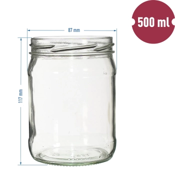 Słoik TO 500 ml fi 82/6 - 8 szt.