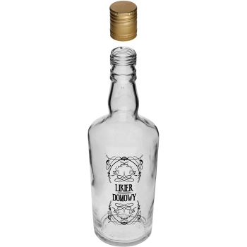 Butelka 0,5 L z zakrętką i nadrukiem Likier domowy - 4 szt.