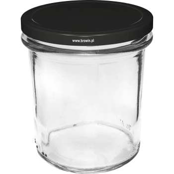 Słoik prosty 350ml z zak. czarną fi82 - 6szt.