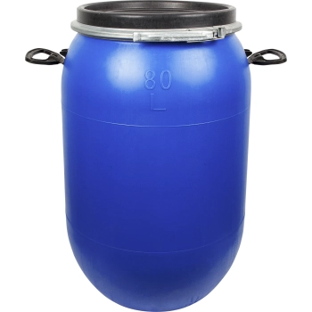 Beczka na kapustę, ogórki 80 L, niebieska z obręczą