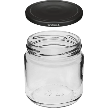 Słoik 212 ml fi66/4 z zakrętką czarną 6 szt.